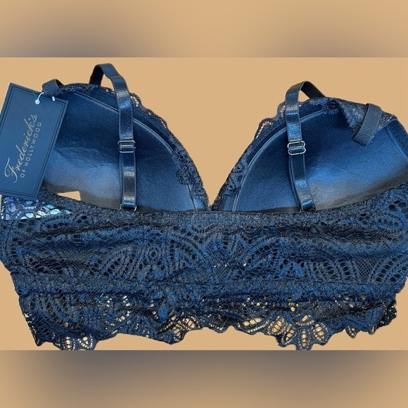 NWT Frederick’s of Hollywood Black Lace Finley Bralette, Sizes M, L, & XL - Picture 5 of 10